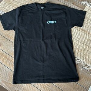 Obey Black Short Sleeve Tee with Logo